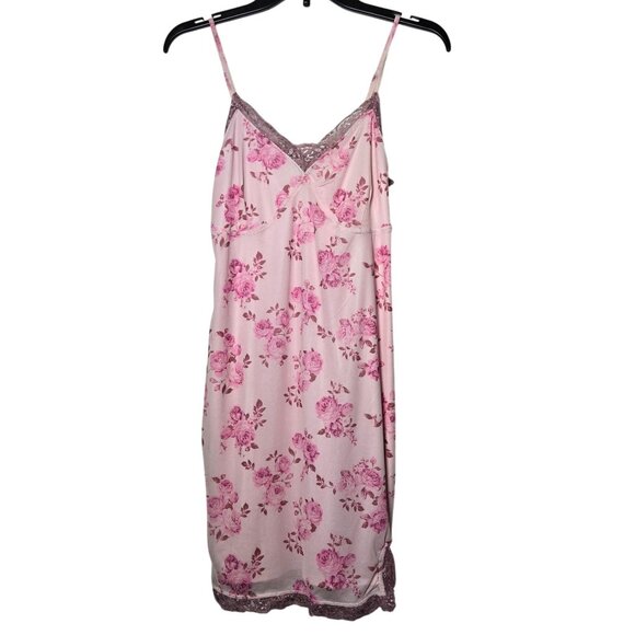 Wild Fable Pink Floral Mini Slip Dress Size Medium Lace Hoco Coquette Y2K Dainty - Picture 2 of 12